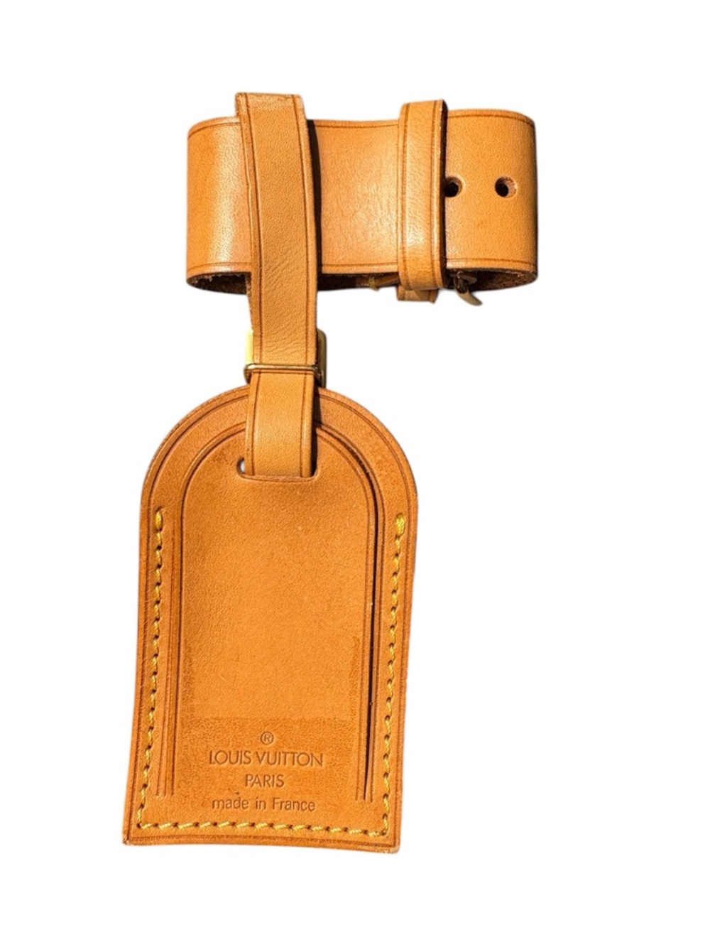 Louis Vuitton Vachetta Leather Luggage Tag with Poignet.